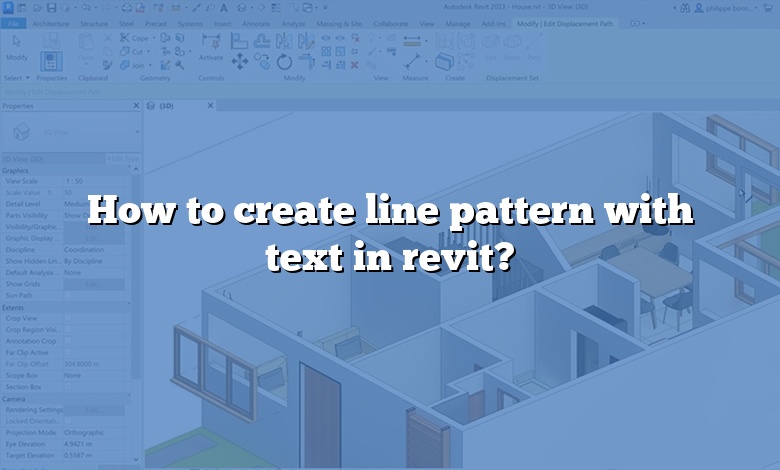 How to create line pattern with text in revit?