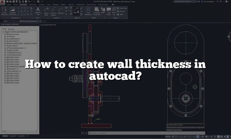 How to create wall thickness in autocad?