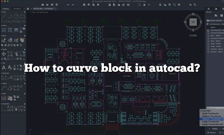 How to curve block in autocad?