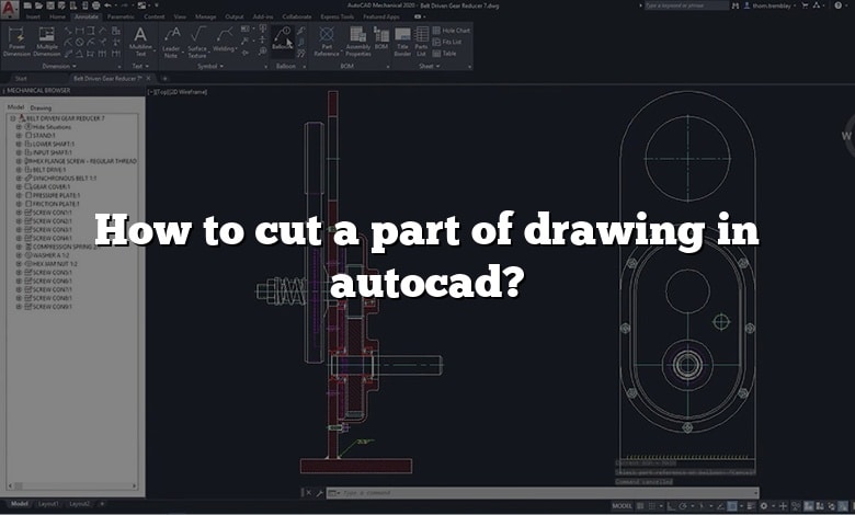How to cut a part of drawing in autocad?