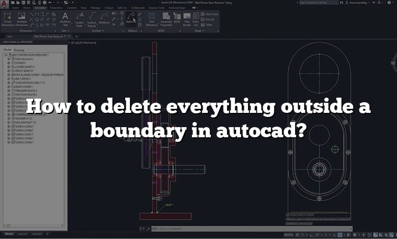 How to delete everything outside a boundary in autocad?