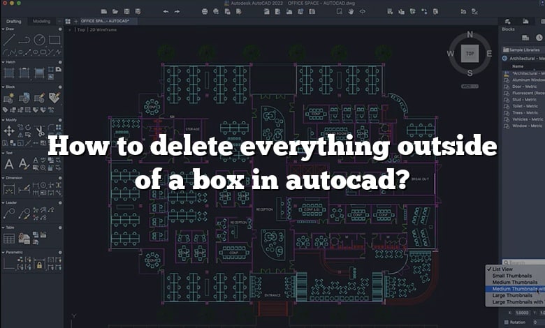 How to delete everything outside of a box in autocad?