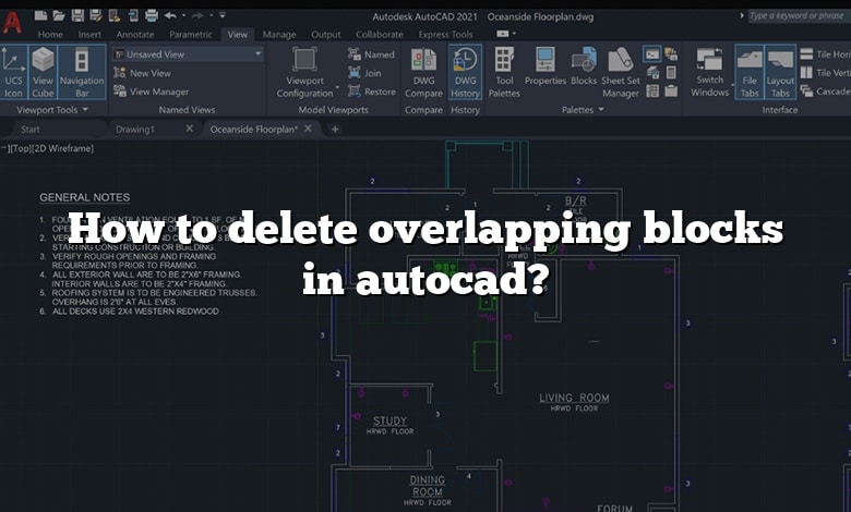 How to delete overlapping blocks in autocad?