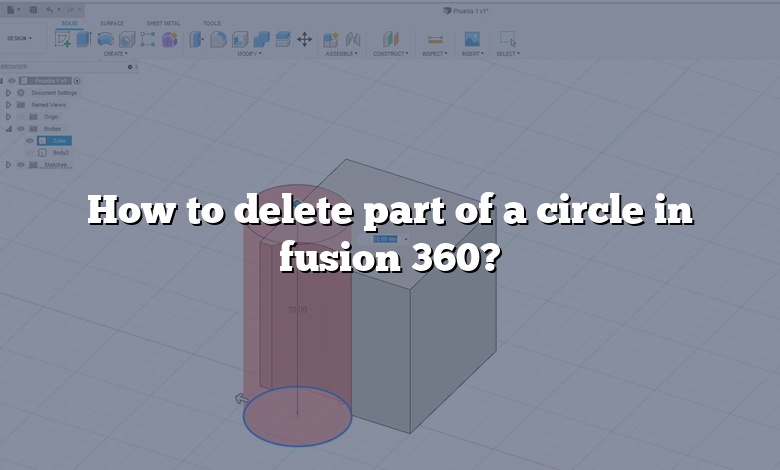 How to delete part of a circle in fusion 360?