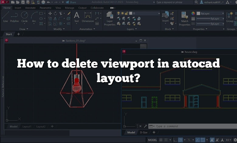 How to delete viewport in autocad layout?
