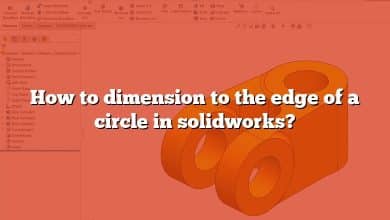 How to dimension to the edge of a circle in solidworks?
