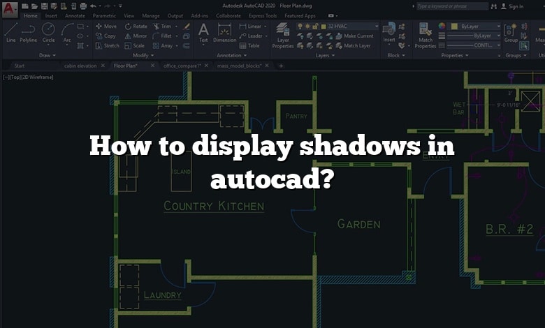 How to display shadows in autocad?