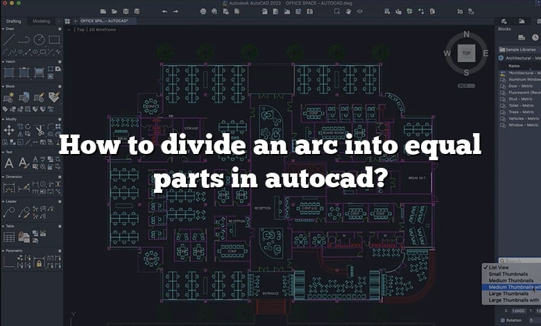 How to divide an arc into equal parts in autocad?