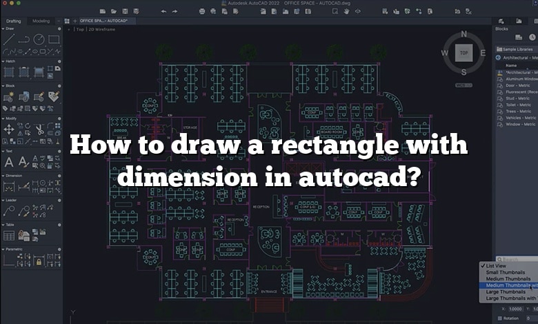 How to draw a rectangle with dimension in autocad?