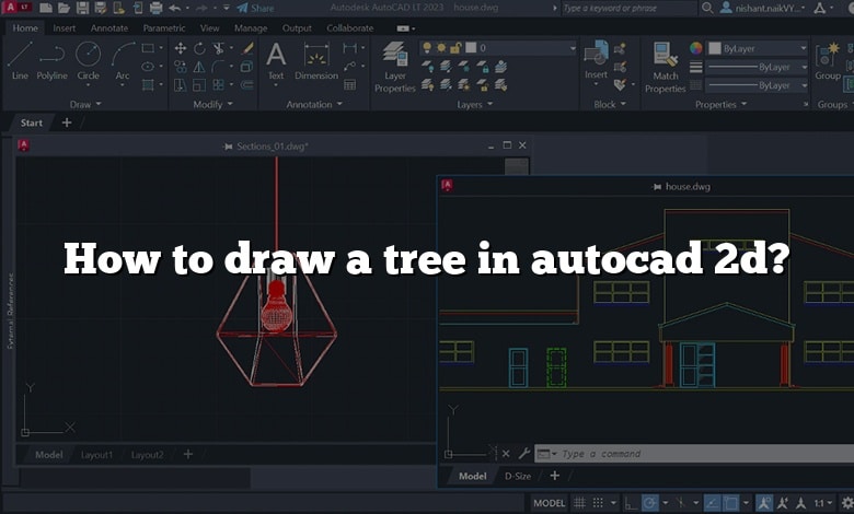 How to draw a tree in autocad 2d?