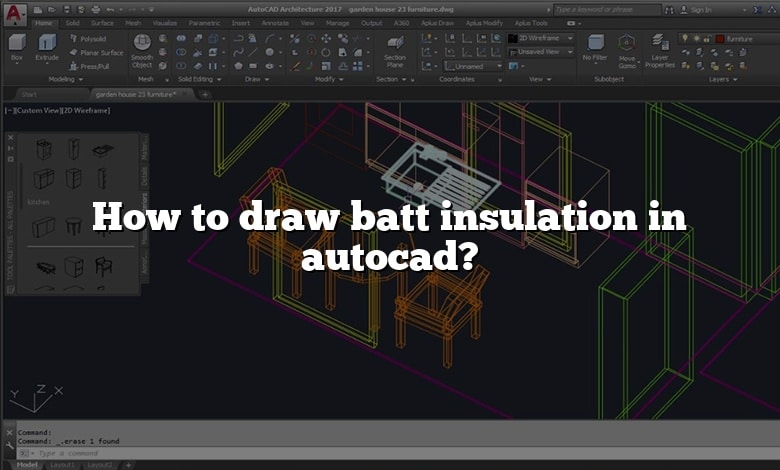 How to draw batt insulation in autocad?