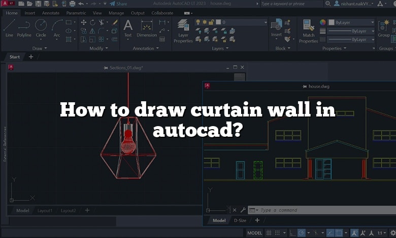 How to draw curtain wall in autocad?