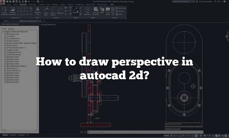 How to draw perspective in autocad 2d?
