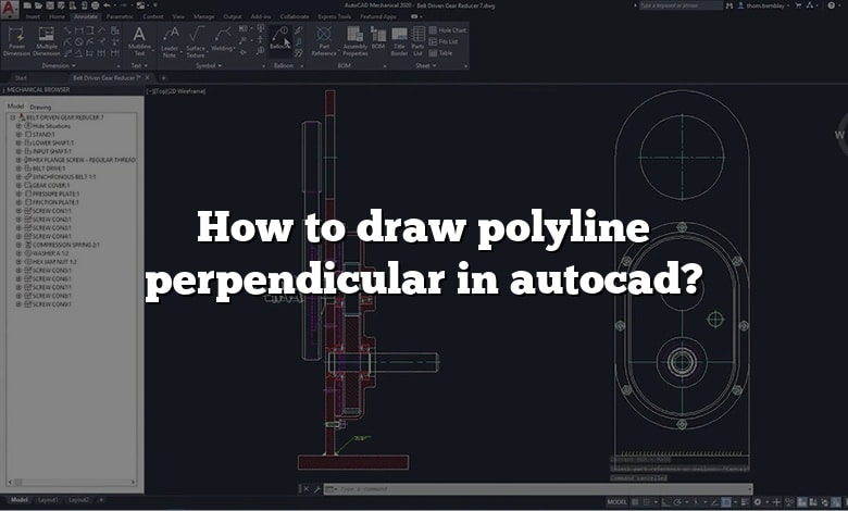 How to draw polyline perpendicular in autocad?
