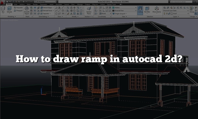 How to draw ramp in autocad 2d?