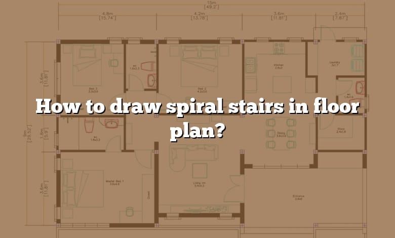 How to draw spiral stairs in floor plan?