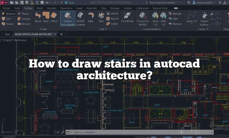 How to draw stairs in autocad architecture?