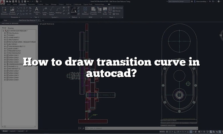 How to draw transition curve in autocad?