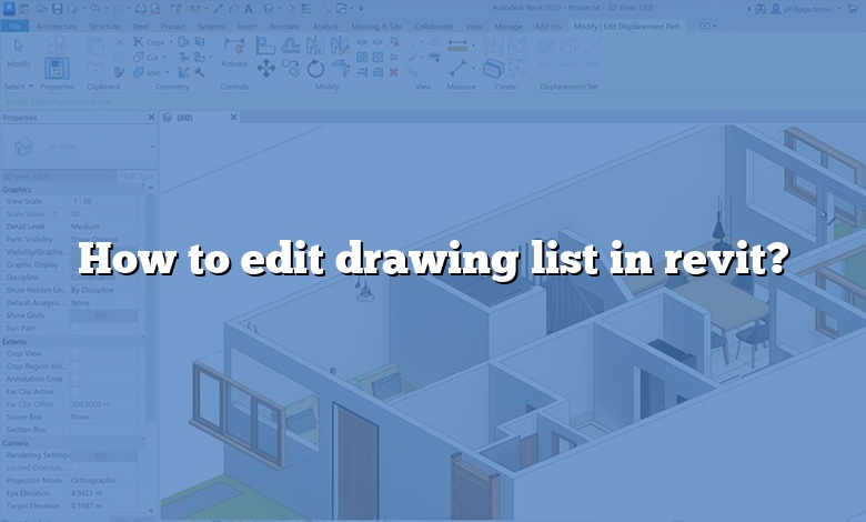 How to edit drawing list in revit?