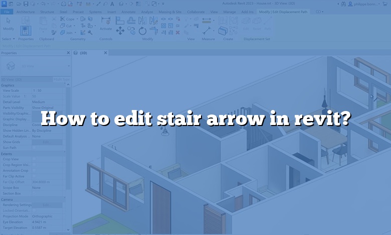 How to edit stair arrow in revit?