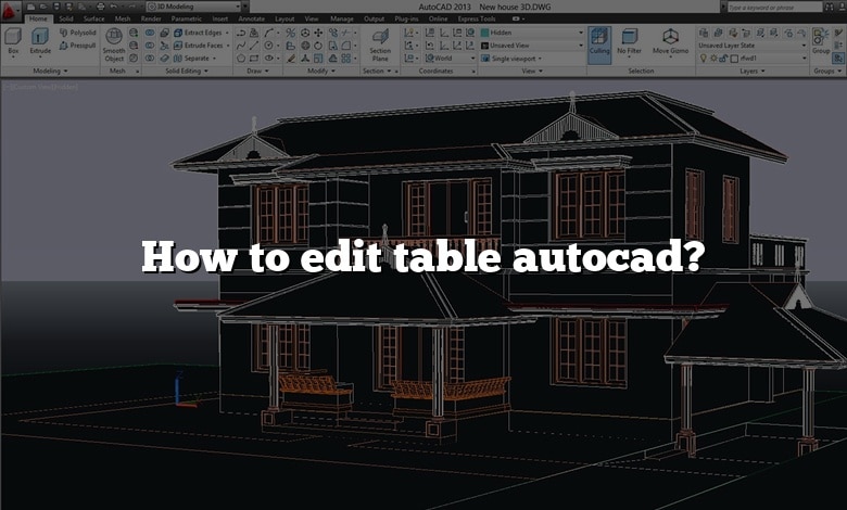 How to edit table autocad?