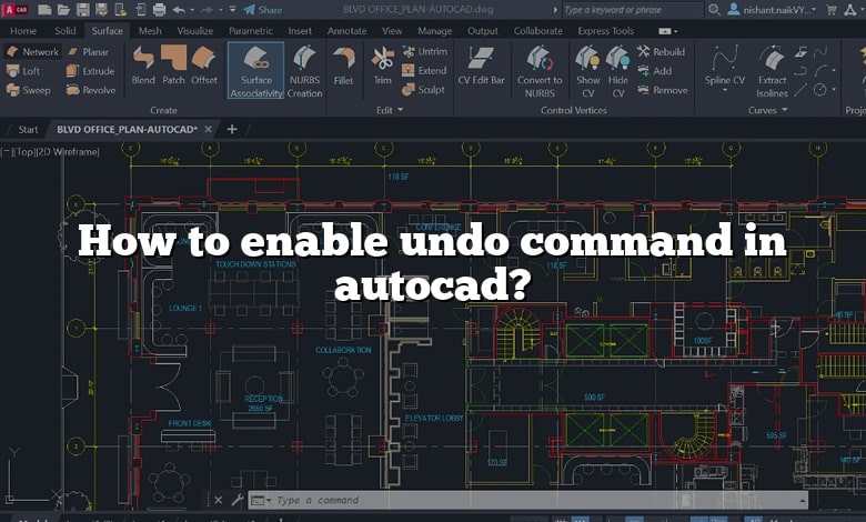 How to enable undo command in autocad?