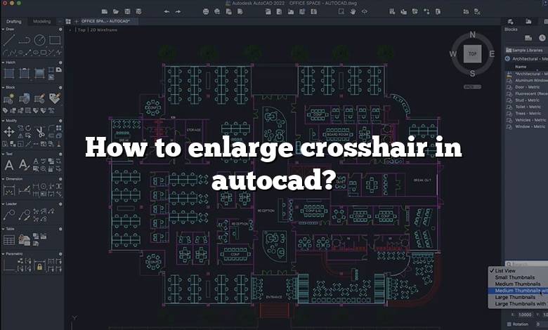 How to enlarge crosshair in autocad?
