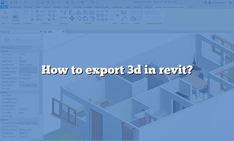 How to export 3d in revit?