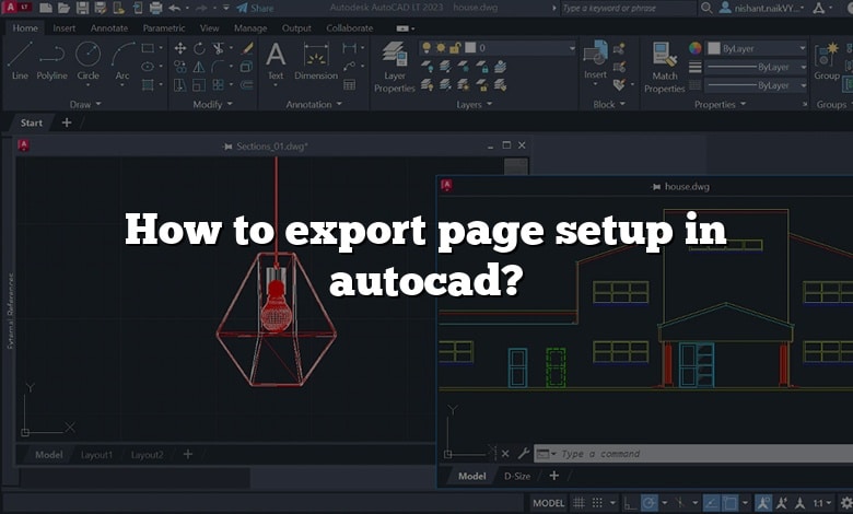 How to export page setup in autocad?