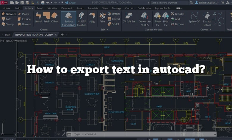 How to export text in autocad?