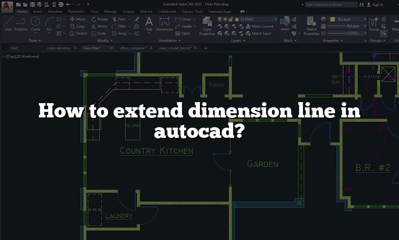 How to extend dimension line in autocad?