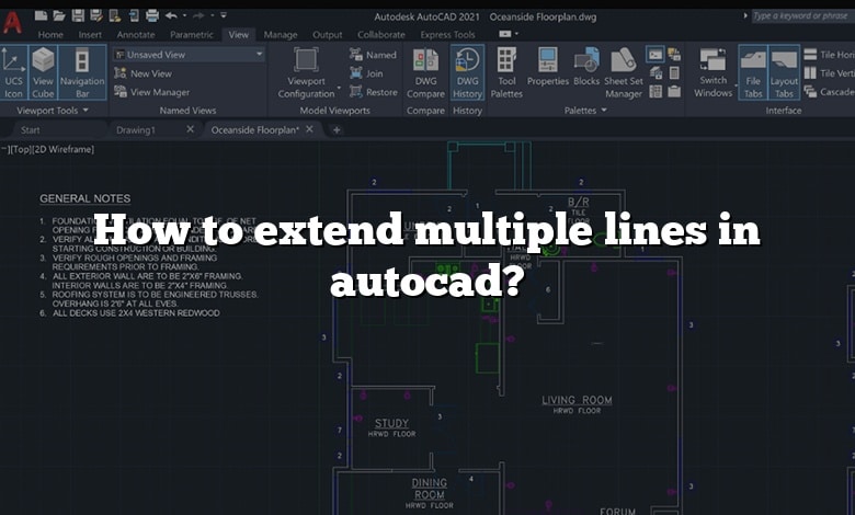 How to extend multiple lines in autocad?