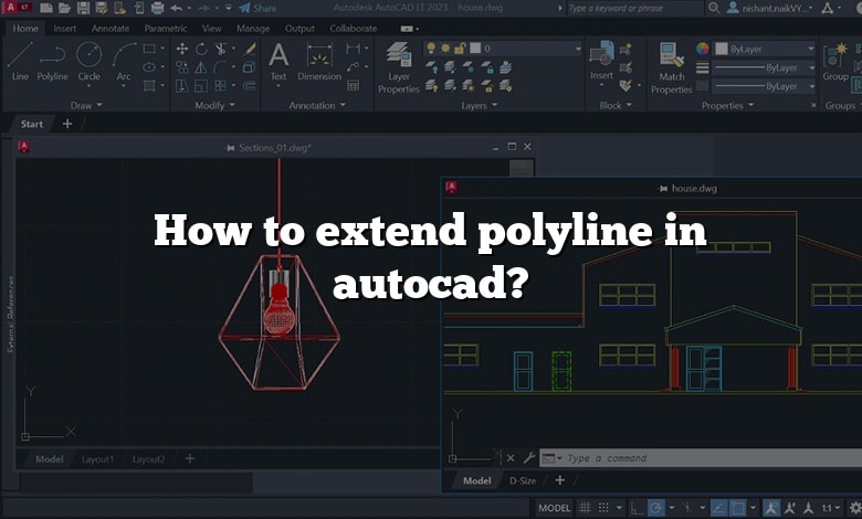 How to extend polyline in autocad?