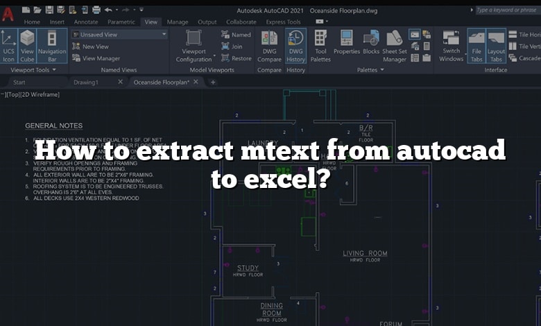 How to extract mtext from autocad to excel?