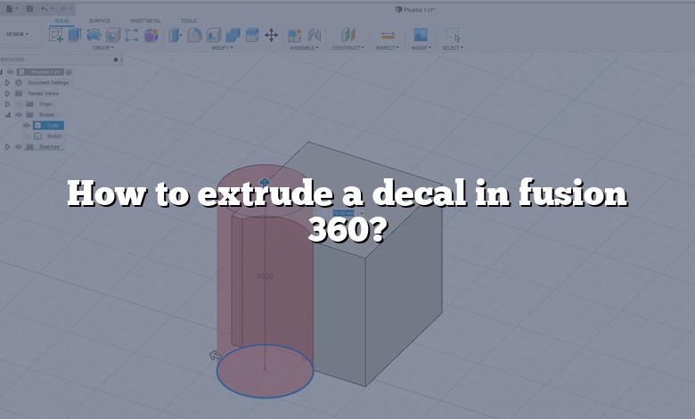 How to extrude a decal in fusion 360?