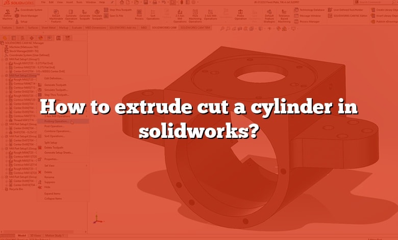 How to extrude cut a cylinder in solidworks?