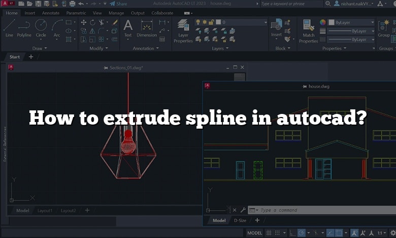 How to extrude spline in autocad?