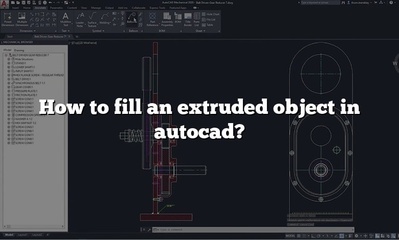 How to fill an extruded object in autocad?