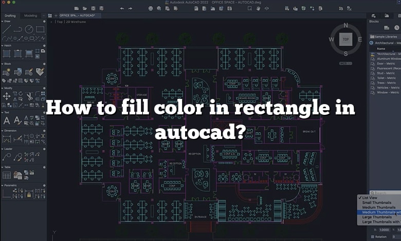 How to fill color in rectangle in autocad?