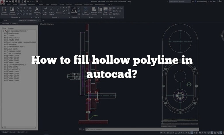 How to fill hollow polyline in autocad?