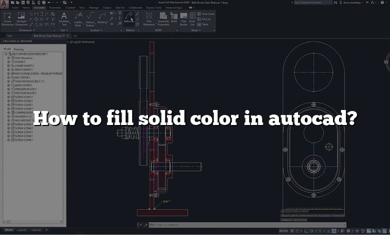 How to fill solid color in autocad?