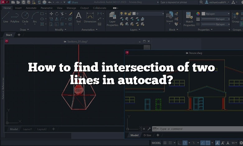 How to find intersection of two lines in autocad?