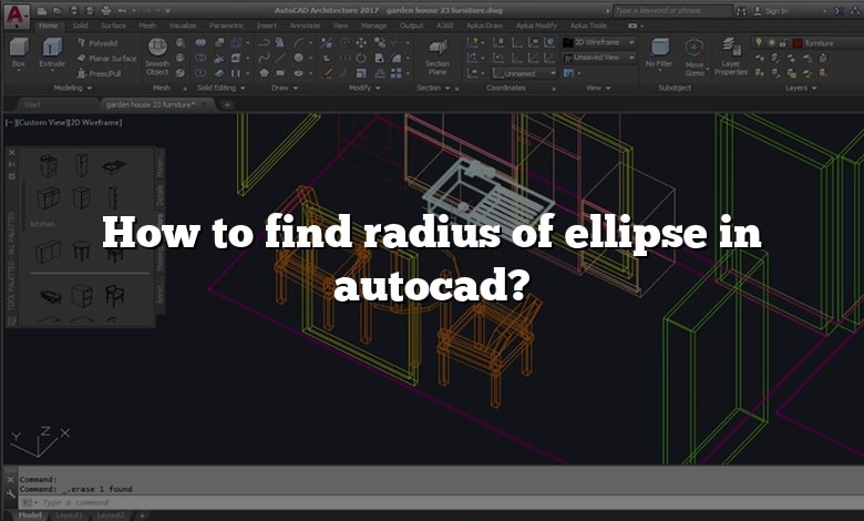How to find radius of ellipse in autocad?