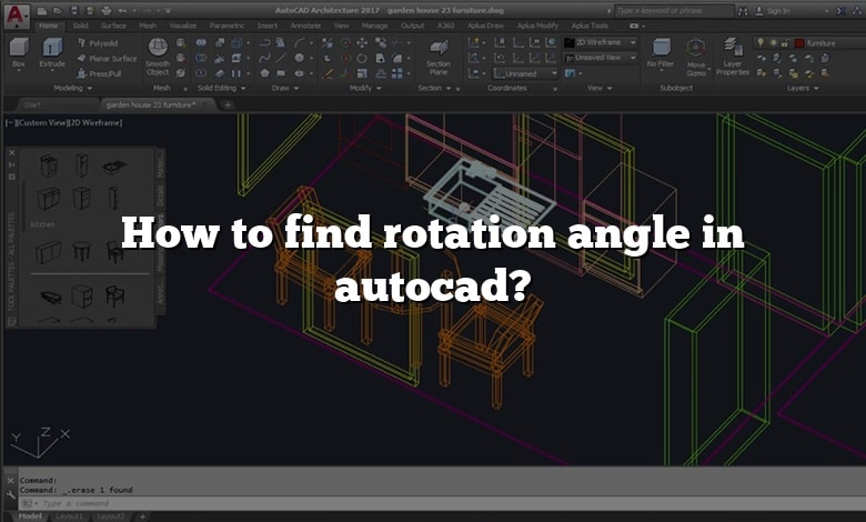 How to find rotation angle in autocad?