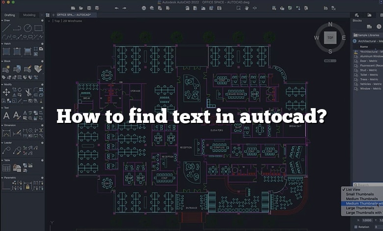 How to find text in autocad?