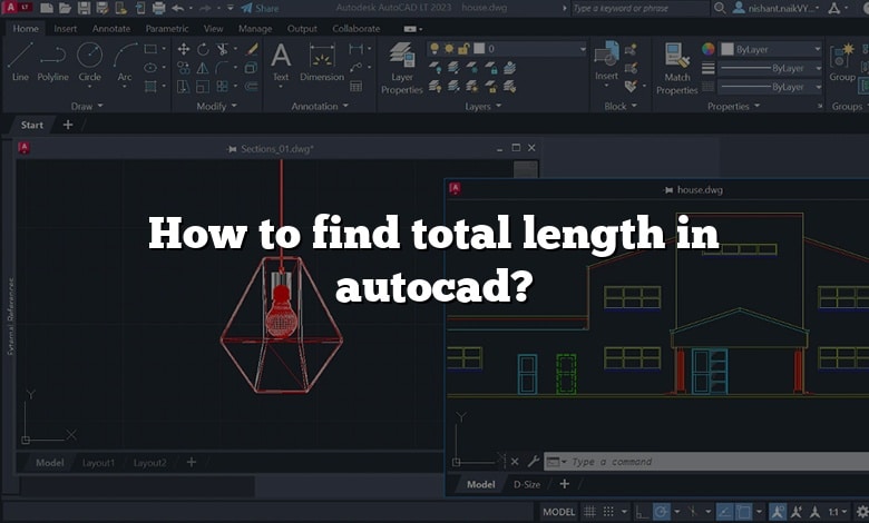 How to find total length in autocad?