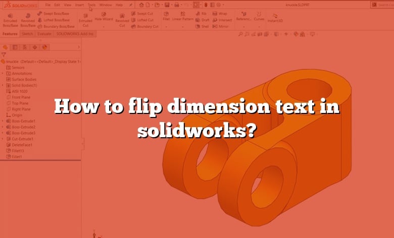 How to flip dimension text in solidworks?