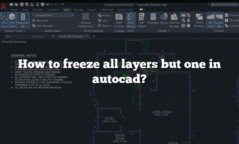 How to freeze all layers but one in autocad?