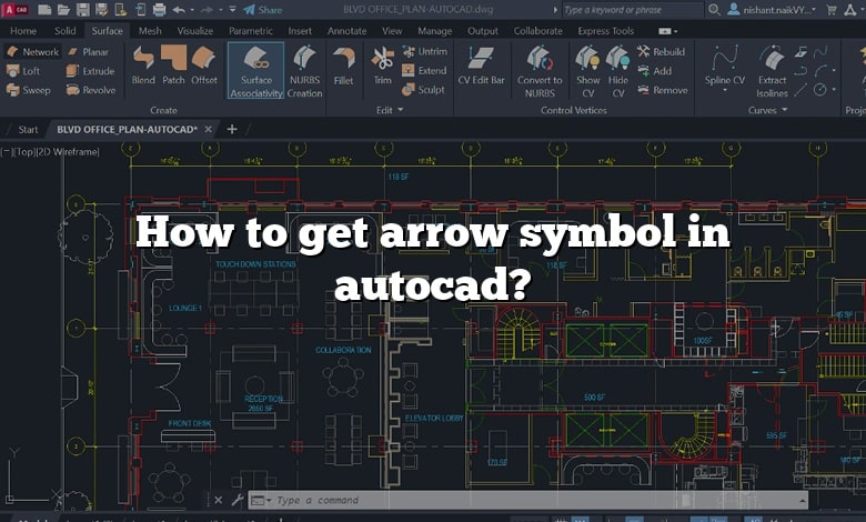 How to get arrow symbol in autocad?