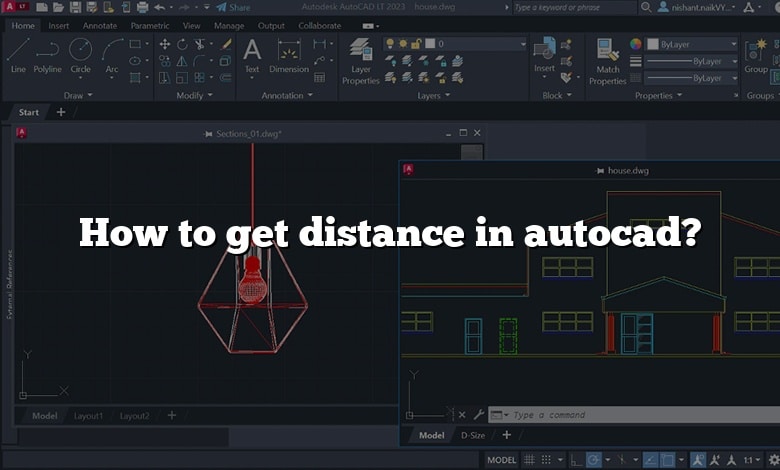 How to get distance in autocad?